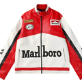 White MB Leather Racing Jacket