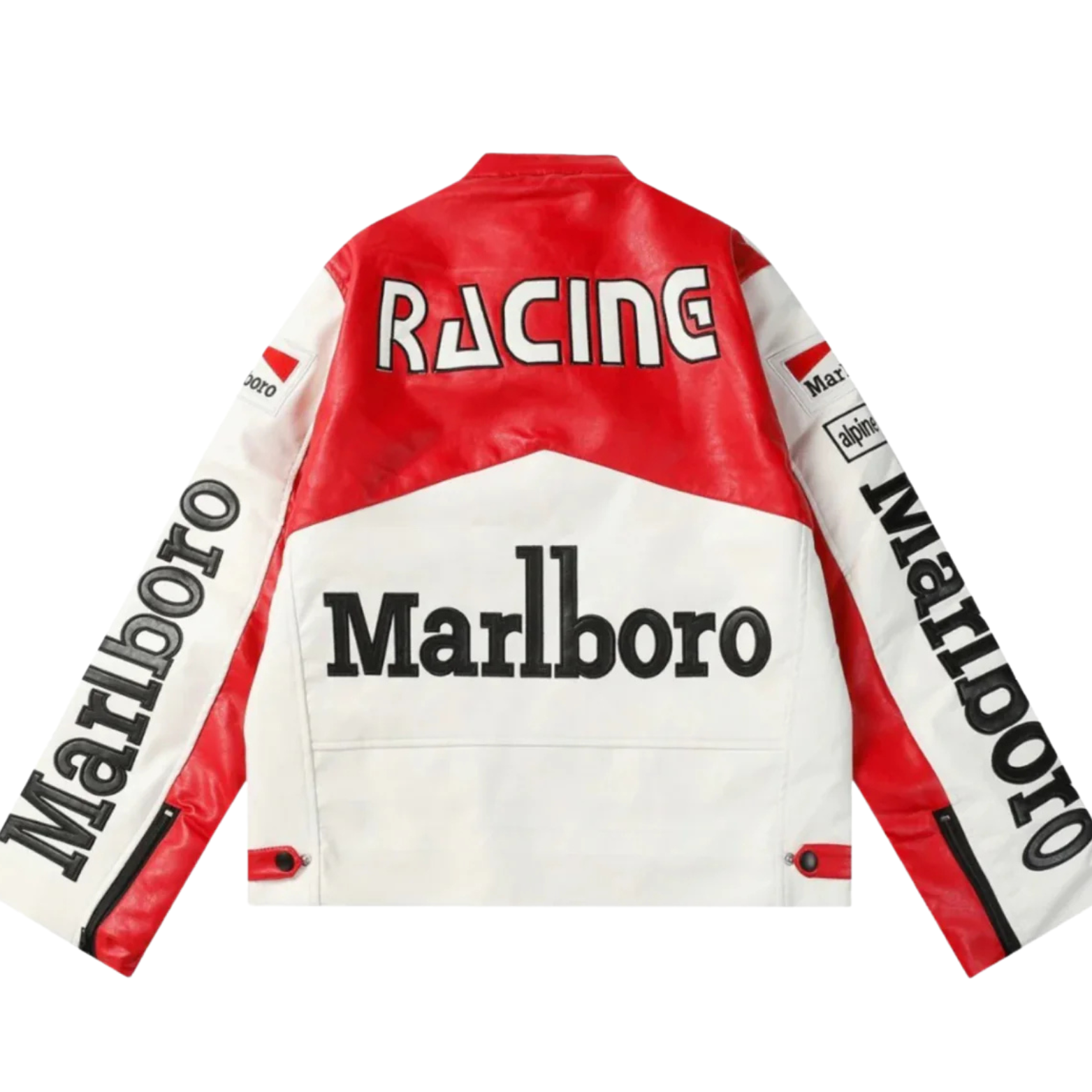 White MB Leather Racing Jacket